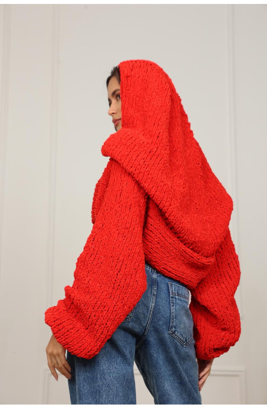 Fire Velvety knitted blouse