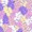 glassy purple, yellow, pink 